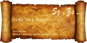 Szászi Zsolt névjegykártya